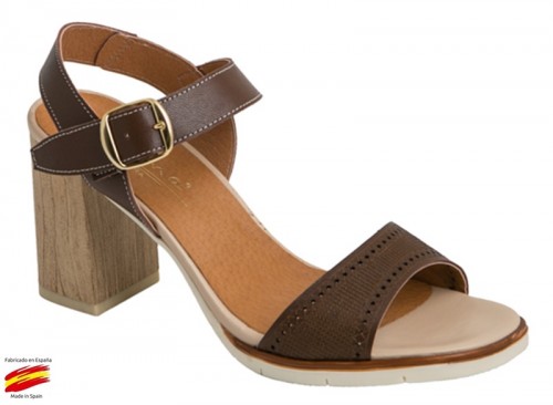 DONNA LEATHER SANDAL WITH HEEL. 35/41.